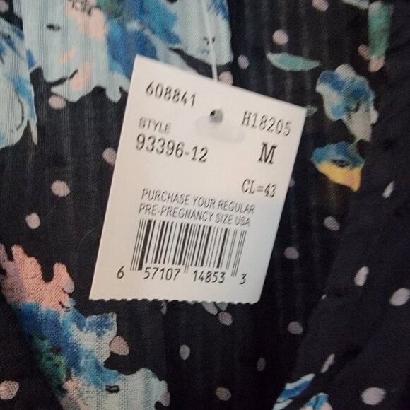 NWT Motherhood Maternity Top Floral Sleeveless‎ Belted Shirt Sz M NEW - Picture 4 of 10